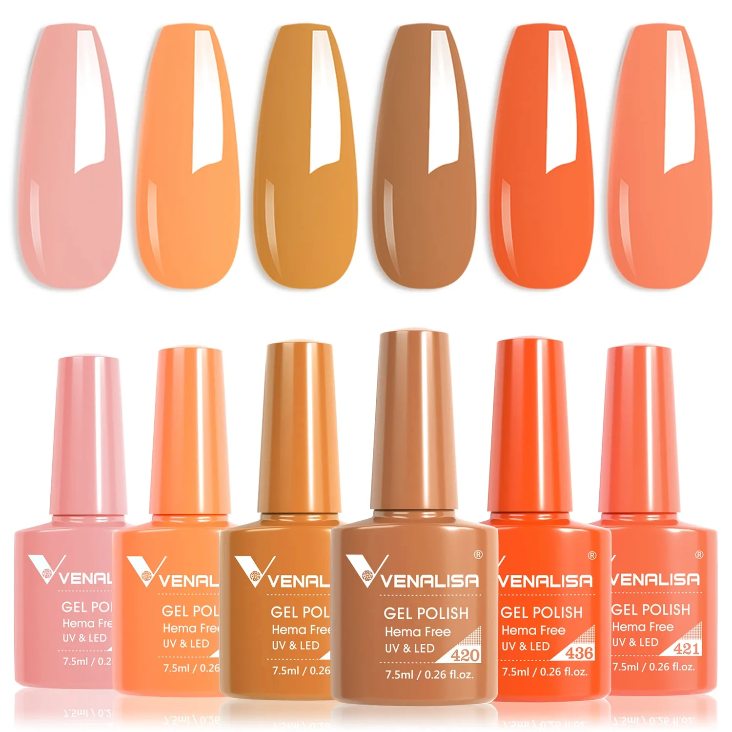 Venalisa Set 6 smalti gel 7,5ml colori assortiti TPO free