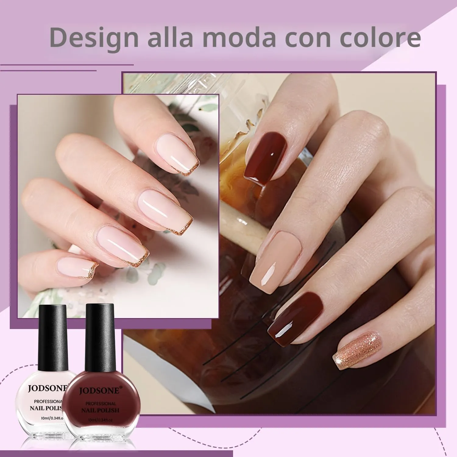 Jodsone 6NPS-04 set smalto nude 6x10ml marrone viola