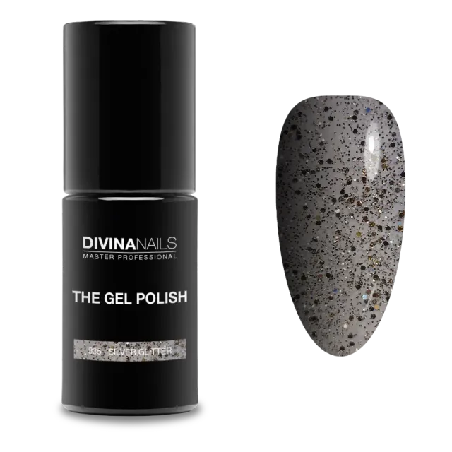 Diva Nails The Gel Polish 535 Silver Glitter semipermanente 8ml argento