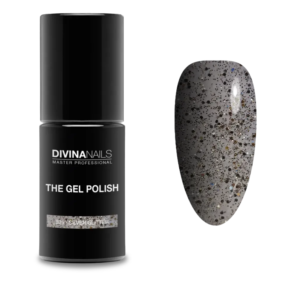 Diva Nails The Gel Polish 535 Silver Glitter semipermanente 8ml argento