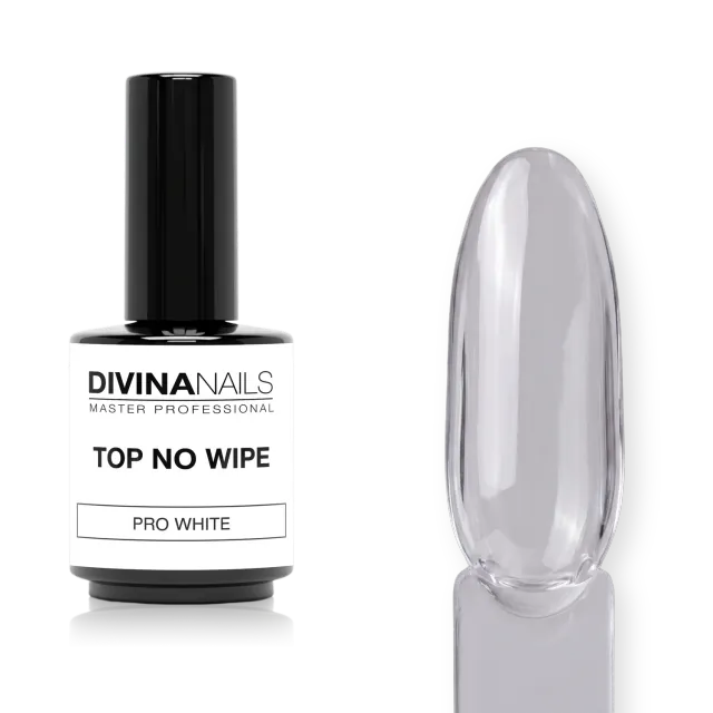 Diva Nails Stay Glossy Pro White top no wipe 8ml antigiallo