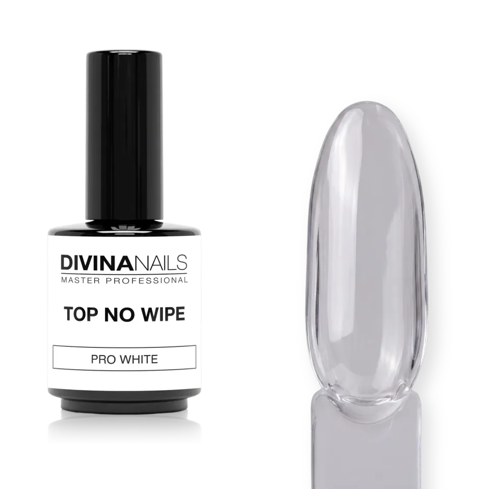 Diva Nails Stay Glossy Pro White top no wipe 8ml antigiallo