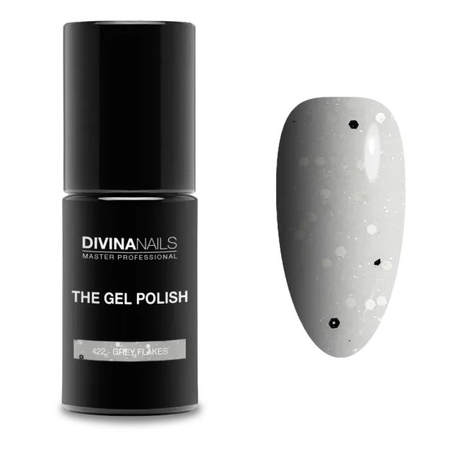 Diva Nails The Gel Polish 422 Grey Flakes semipermanente 8ml