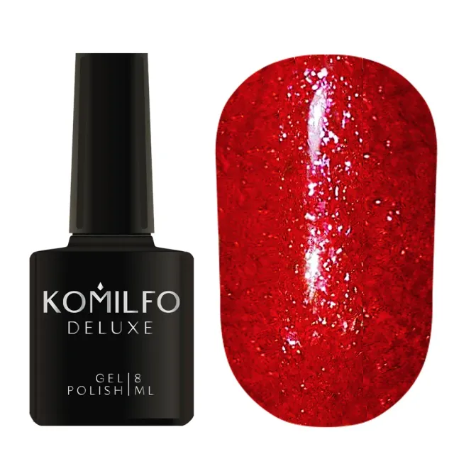 Komilfo Liquid Glam Gel LGG013 smalto glitter 8ml rosso
