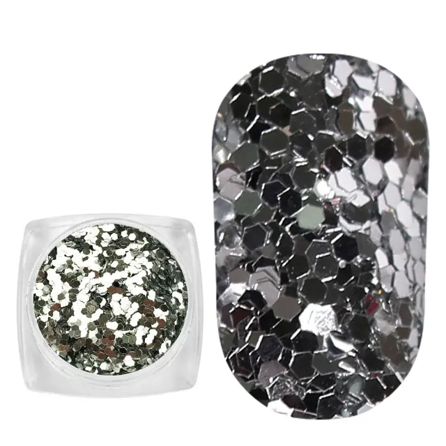 Komilfo Spangles 102K glitter unghie 2,5 g argento 1 mm