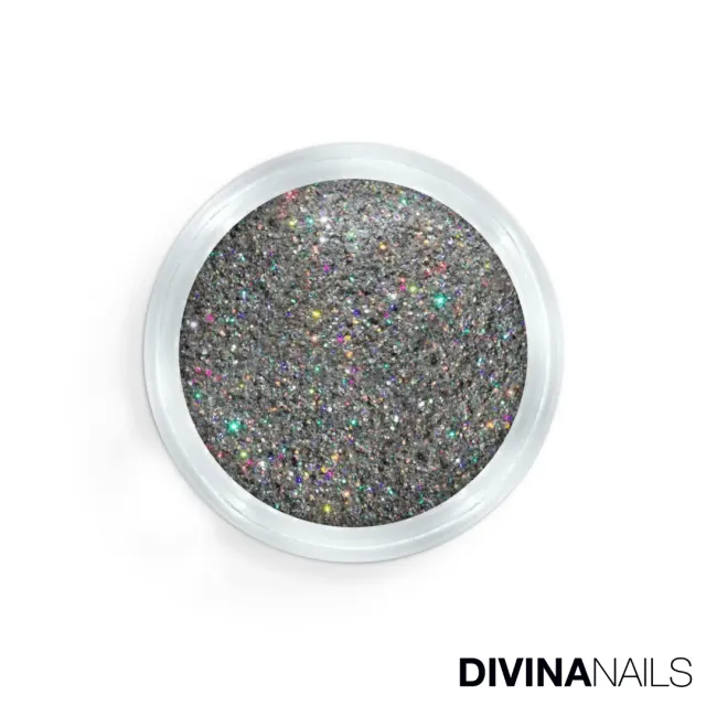 Diva Nails Crystal Holo Colored Silver polvere glitter unghie 2g