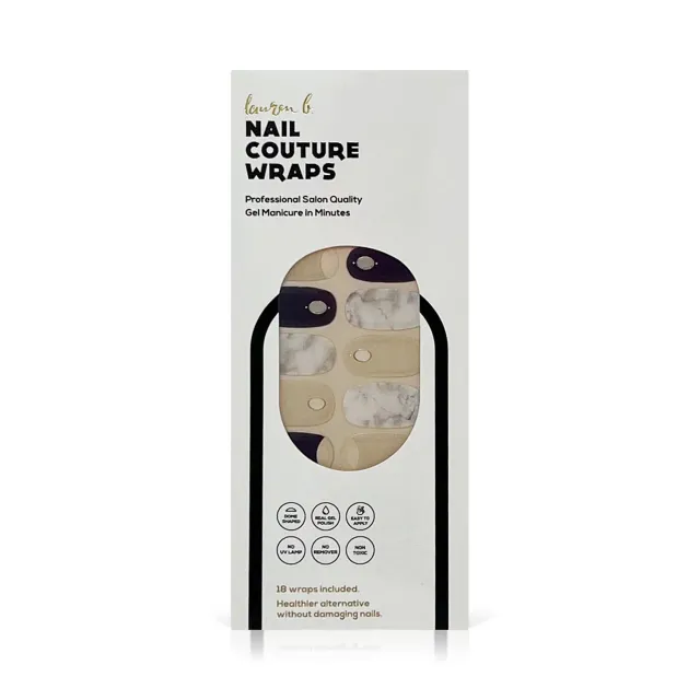 Lauren B Reverse French Navy Nude Gel Nail Wrap 18 sticker