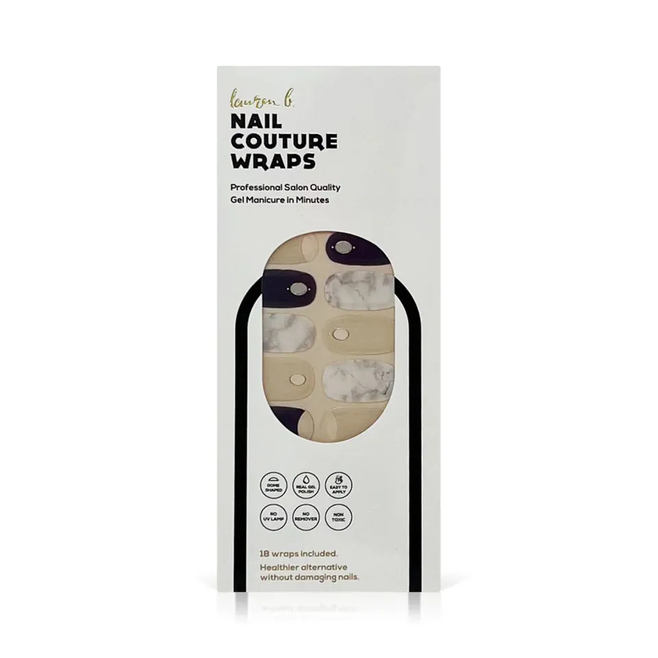 Lauren B Reverse French Navy Nude Gel Nail Wrap 18 sticker
