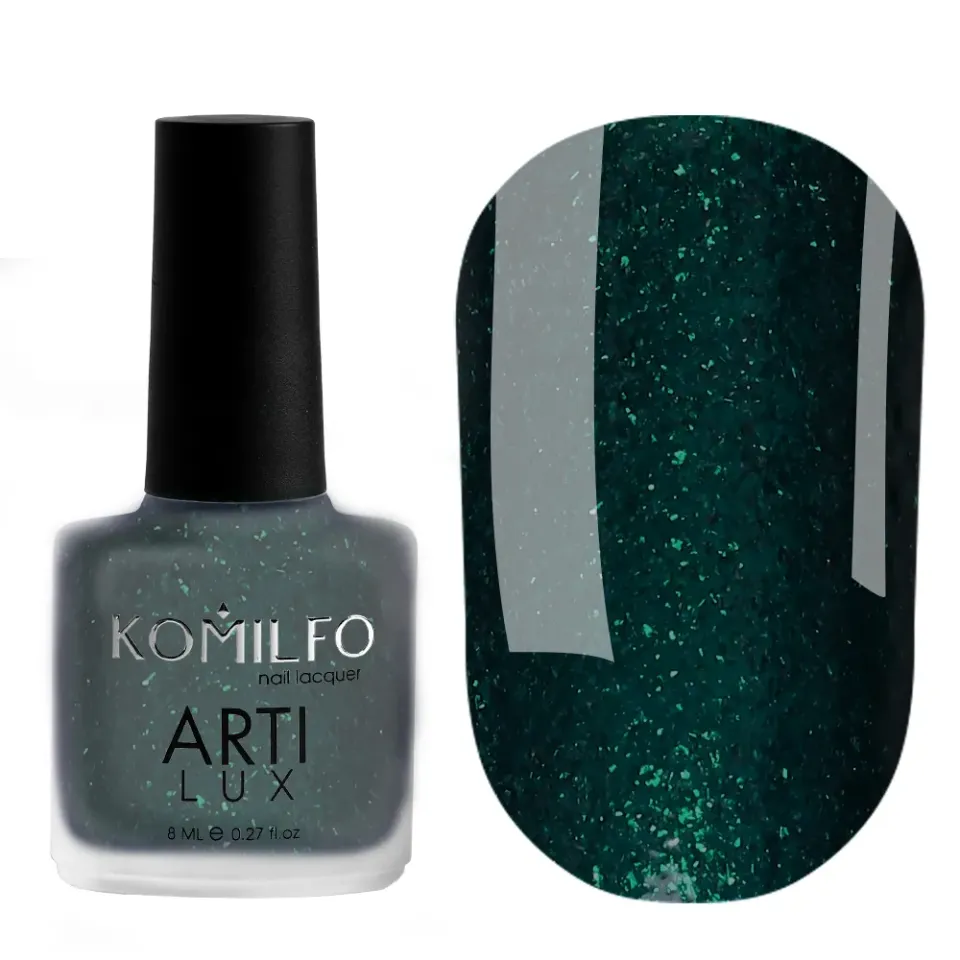 Komilfo ArtiLux 028 smalto 8 ml verde profondo microglitter
